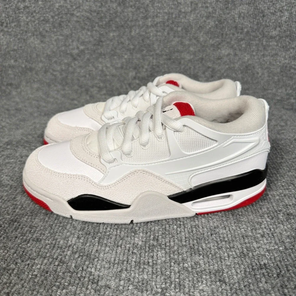 Nike Kids 5Y Air Jordan 4 RM Shoes Sneakers White Red Black Low Top FQ7938-102